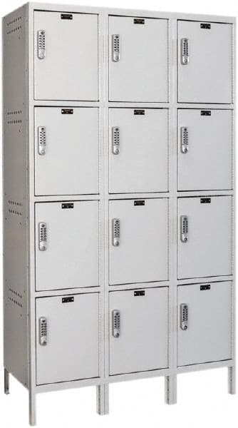 Hallowell - 12 Door, 4 Tier, Charging Station Locker - Americas Industrial Supply