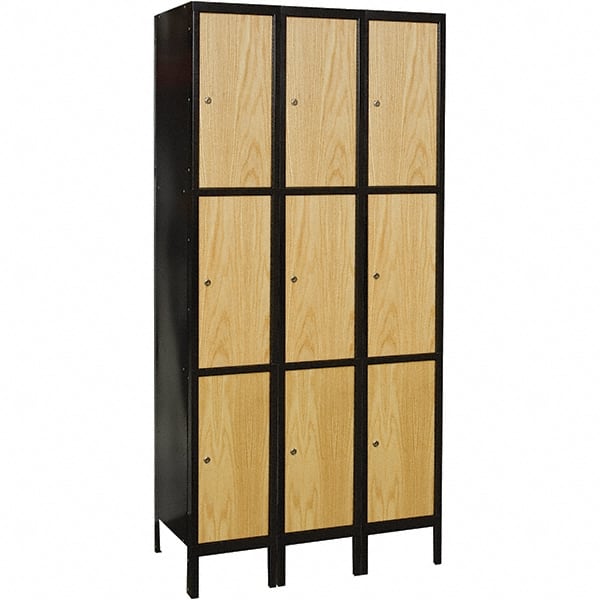 Hallowell - 9 Door, 3 Tier, Premium Wardrobe Lockers - Americas Industrial Supply