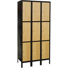 Hallowell - 9 Door, 3 Tier, Premium Wardrobe Lockers - Americas Industrial Supply