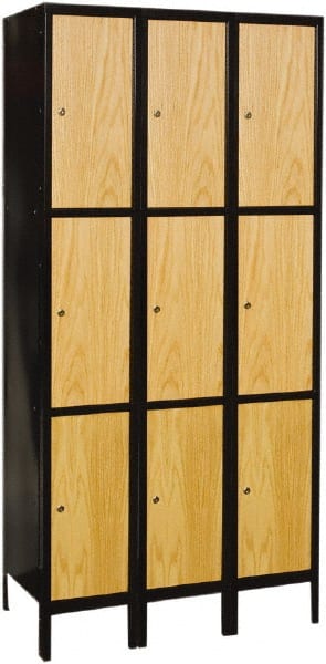 Hallowell - 9 Door, 3 Tier, Premium Wardrobe Lockers - Americas Industrial Supply