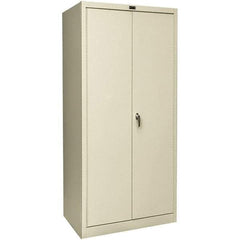 Hallowell - 1 Shelf Wardrobe Storage Cabinet - Steel, 36" Wide x 18" Deep x 78" High, Tan - Americas Industrial Supply