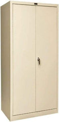 Hallowell - 1 Shelf Wardrobe Storage Cabinet - Steel, 36" Wide x 24" Deep x 78" High, Tan - Americas Industrial Supply