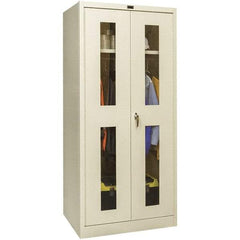 Hallowell - 1 Shelf Wardrobe Storage Cabinet - Steel, 36" Wide x 24" Deep x 78" High, Tan - Americas Industrial Supply