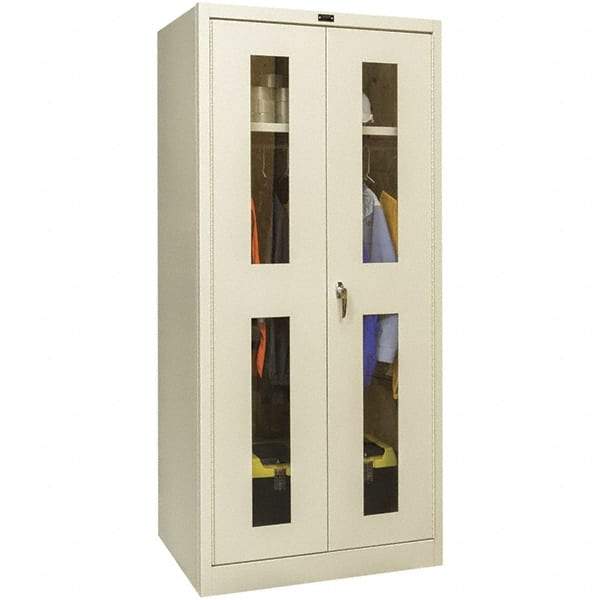 Hallowell - 1 Shelf Wardrobe Storage Cabinet - Steel, 48" Wide x 24" Deep x 78" High, Tan - Americas Industrial Supply