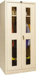 Hallowell - 1 Shelf Wardrobe Storage Cabinet - Steel, 36" Wide x 24" Deep x 78" High, Tan - Americas Industrial Supply