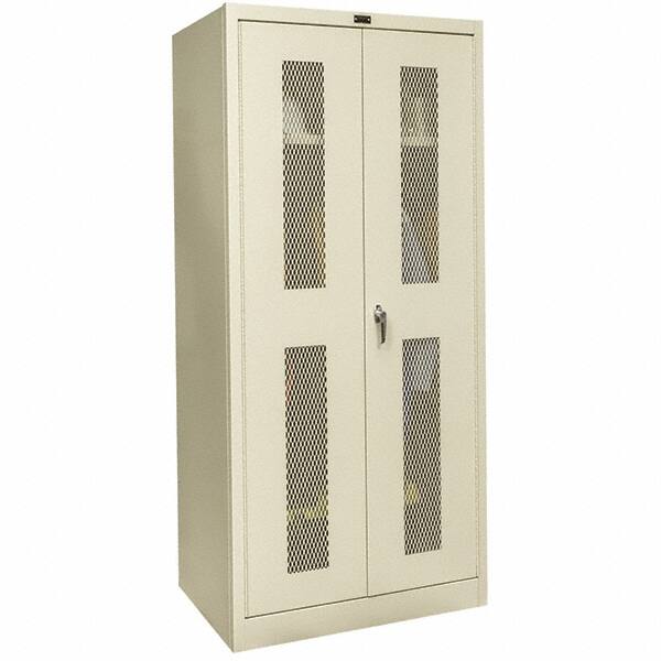 Hallowell - 1 Shelf Wardrobe Storage Cabinet - Steel, 36" Wide x 18" Deep x 78" High, Tan - Americas Industrial Supply