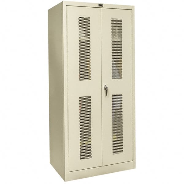 Hallowell - 1 Shelf Wardrobe Storage Cabinet - Steel, 48" Wide x 18" Deep x 78" High, Tan - Americas Industrial Supply