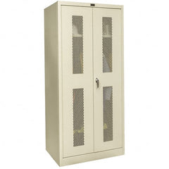 Hallowell - 1 Shelf Wardrobe Storage Cabinet - Steel, 36" Wide x 24" Deep x 78" High, Tan - Americas Industrial Supply