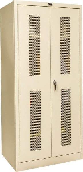 Hallowell - 1 Shelf Wardrobe Storage Cabinet - Steel, 36" Wide x 24" Deep x 78" High, Tan - Americas Industrial Supply