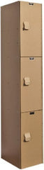Hallowell - 3 Door, 3 Tier, Solid Plastic Locker - Americas Industrial Supply