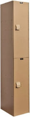 Hallowell - 2 Door, 2 Tier, Solid Plastic Locker - Americas Industrial Supply