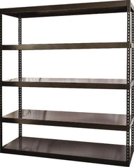 Hallowell - 5 Shelf Starter Solid Steel Waterfall Open Steel Shelving - 1 Lb Capacity, 72" Wide x 84" High x 24" Deep, Black - Americas Industrial Supply
