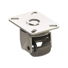 E.R. Wagner - 2" Diam x 1-3/4" Wide x 2-15/16" OAH Top Plate Mount Swivel Caster - Polyolefin, 200 Lb Capacity, 3-1/8 x 4-1/8" Plate - Americas Industrial Supply