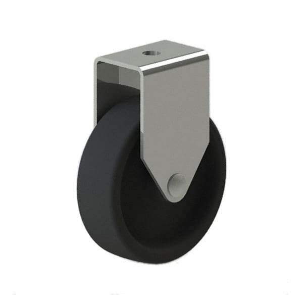E.R. Wagner - 4" Diam x 1-1/4" Wide x 4-1/2" OAH Rigid Caster - Polyolefin, 255 Lb Capacity - Americas Industrial Supply