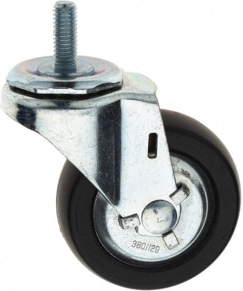 E.R. Wagner - 3" Diam x 1" Wide, Polyolefin Swivel Caster - 125 Lb Capacity, Threaded Stem Mount, Plain Bearing - Americas Industrial Supply