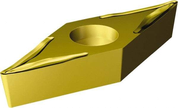 Sandvik Coromant - VBMT332 UM Grade 2025 Carbide Turning Insert - TiCN/Al2O3/TiN Finish, 35° Diamond, 3/8" Inscr Circle, 3/16" Thick, 1/32" Corner Radius - Americas Industrial Supply