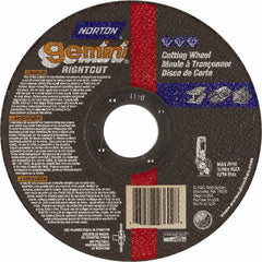 Norton - 7" Aluminum Oxide Cutoff Wheel - 0.045" Thick, 7/8" Arbor, Use with Die Grinders - Americas Industrial Supply