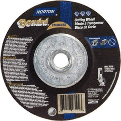 Norton - 36 Grit, 6" Wheel Diam, 3/32" Wheel Thickness, Type 27 Depressed Center Wheel - Aluminum Oxide - Americas Industrial Supply