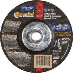 Norton - 46 Grit, 5" Wheel Diam, Type 27 Depressed Center Wheel - Aluminum Oxide - Americas Industrial Supply