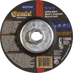 Norton - 46 Grit, 4-1/2" Wheel Diam, Type 27 Depressed Center Wheel - Aluminum Oxide - Americas Industrial Supply