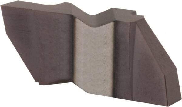 Tool-Flo - 0.375FLG Grade AC3, 1/8" Cutting Width Carbide Grooving Insert - 0.18" Max Depth of Cut, Right Hand, .005 to .010" Corner Radius, AlTiN Finish - Americas Industrial Supply