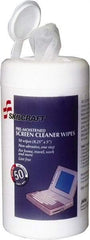 Ability One - Pre-Moistened Screen Cleaning Wipes - Center Pull, 7" x 5" Sheet Size, White - Americas Industrial Supply
