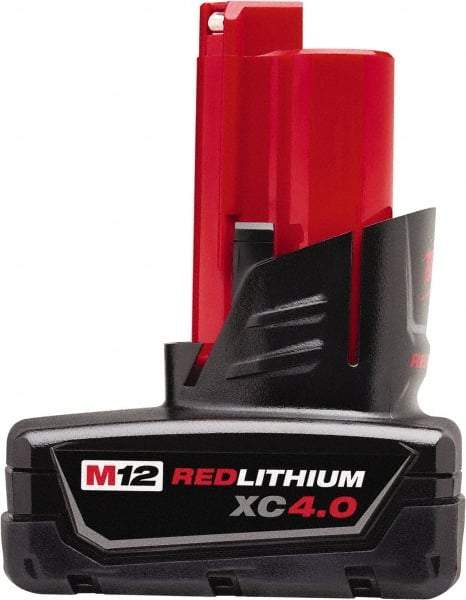 Milwaukee Tool - 12 Volt Lithium-Ion Power Tool Battery - 4 Ahr Capacity, 1-1/2 hr Charge Time, Series M12 XC RED - Americas Industrial Supply