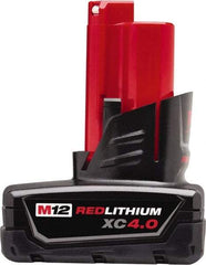 Milwaukee Tool - 12 Volt Lithium-Ion Power Tool Battery - 4 Ahr Capacity, 1-1/2 hr Charge Time, Series M12 XC RED - Americas Industrial Supply