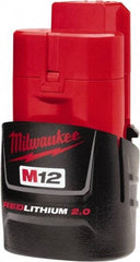 Milwaukee Tool - 12 Volt Lithium-Ion Power Tool Battery - 2 Ahr Capacity, 45 min Charge Time, Series M12 RED - Americas Industrial Supply