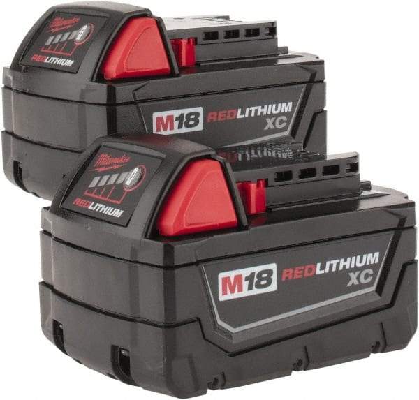 Milwaukee Tool - 18 Volt Lithium-Ion Power Tool Battery - 3 Ahr Capacity, 1 hr Charge Time, Series M18 XC RED - Americas Industrial Supply