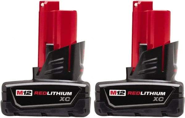 Milwaukee Tool - 12 Volt Lithium-Ion Power Tool Battery - 3 Ahr Capacity, 1 hr Charge Time, Series M12 XC RED - Americas Industrial Supply