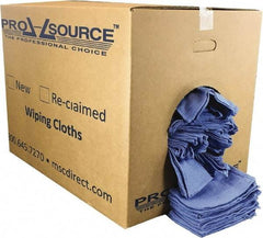 PRO-SOURCE - 25 Inch Long x 16 Inch Wide Virgin Cotton Rags - Blue, Huck, Lint Free, 50 Lbs. at 5 to 7 per Pound, Box - Americas Industrial Supply