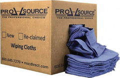 PRO-SOURCE - 25 Inch Long x 16 Inch Wide Virgin Cotton Rags - Blue, Huck, Lint Free, 10 Lbs. at 5 to 7 per Pound, Box - Americas Industrial Supply