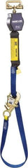 DBI/SALA - 9' Long, 420 Lb Capacity, 1 Leg Single Leg Harness Self-Retracting Lifeline - 25/32" Diam, Dyneema & Polyester Webbing, Tie-Back Snap Hook Anchorage Connection - Americas Industrial Supply