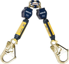DBI/SALA - 6' Long, 420 Lb Capacity, 2 Leg Twin Leg Harness Self-Retracting Lifeline - 25/32" Diam, Dyneema & Polyester Webbing, Flat Steel Rebar Hook Anchorage Connection - Americas Industrial Supply