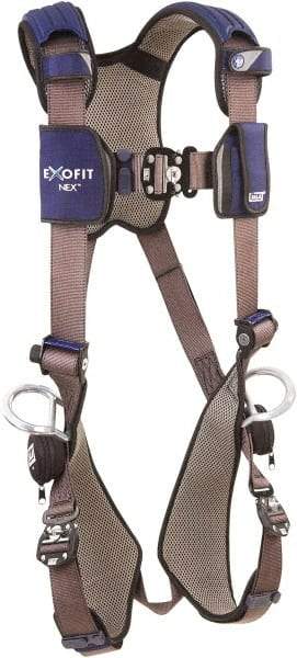 DBI/SALA - 420 Lb Capacity, Size XL, Full Body Vest Safety Harness - Polyester Webbing, Side D-Ring, Quick Connect Leg Strap, Quick Connect Chest Strap, Blue/Gray - Americas Industrial Supply