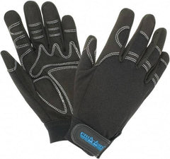 PRO-SAFE - Size S (7) Synthetic Synthetic Leather General Protection Work Gloves - For Mechanic's & Lifting, Uncoated, Hook & Loop Cuff, Full Fingered, Black, Paired - Americas Industrial Supply