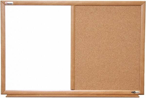 Ability One - 2" High x 37" Wide Combination Dry Erase and Natural Cork - Melamine, 52" Deep - Americas Industrial Supply