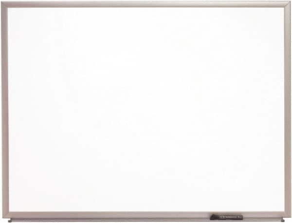 Ability One - 2" High x 37" Wide Porcelain on Steel Magnetic Marker Board with Wood Frame - Porcelain, 52" Deep - Americas Industrial Supply