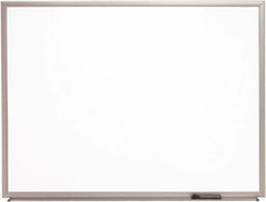 Ability One - 2" High x 37" Wide Porcelain on Steel Magnetic Marker Board with Wood Frame - Porcelain, 52" Deep - Americas Industrial Supply