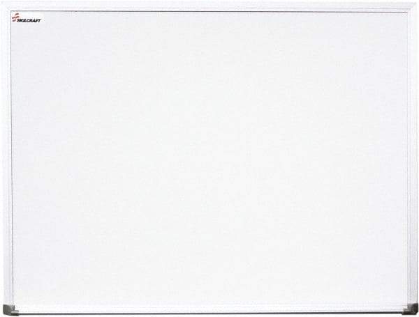 Ability One - 2" High x 53" Wide Porcelain on Steel Magnetic Marker Board with Wood Frame - Porcelain, 77" Deep - Americas Industrial Supply