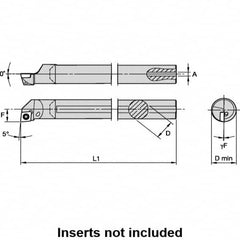 Kennametal - 20mm Min Bore Diam, 202.55mm OAL, 16mm Shank Diam, L-SCLP Indexable Boring Bar - 28.57mm Max Bore Depth, CP.. 09T308 Insert, Screw Holding Method - Americas Industrial Supply