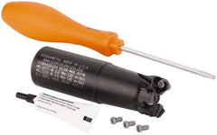 Kennametal - 1-1/4" Cutting Diam, 1-1/4" Shank Diam, 1-1/4" Max Depth of Cut, Straight Shank Indexable Copy End Mill - 3 Inserts, RP.T 1204M0.. Insert, BMD Toolholder, Through Coolant - Americas Industrial Supply