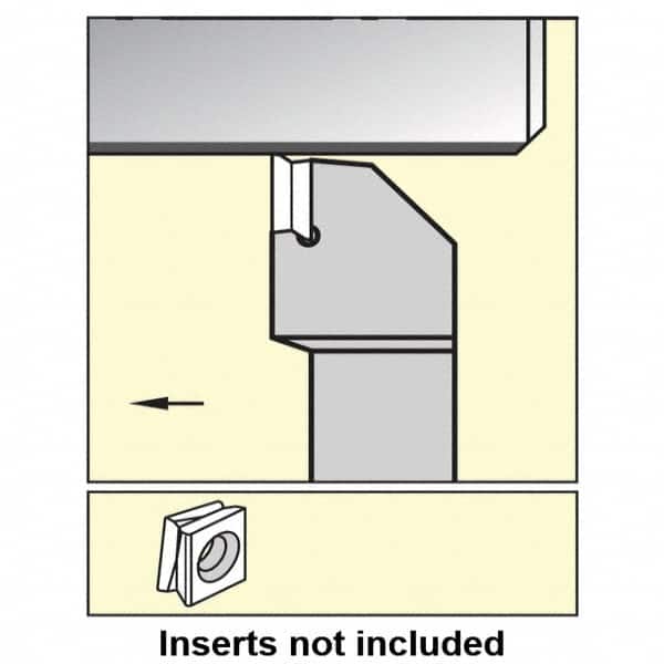 Kennametal - 1.780...90DEG, Right Hand Cut, 0° Lead Angle, 25mm Shank Height x 25mm Shank Width, Negative Rake Indexable Turning Toolholder - 150mm OAL, 1.81201 R... Insert Compatibility, Series Fix-Perfect - Americas Industrial Supply