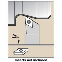 Kennametal - SDJC, Left Hand Cut, -3° Lead Angle, 16mm Shank Height x 16mm Shank Width, Neutral Rake Indexable Turning Toolholder - 100mm OAL, DC.. 0702.. Insert Compatibility, Series Screw-On - Americas Industrial Supply
