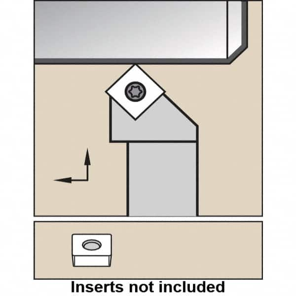Kennametal - SSSC, Right Hand Cut, 45° Lead Angle, 16mm Shank Height x 16mm Shank Width, Neutral Rake Indexable Turning Toolholder - 100mm OAL, SC..120408 Insert Compatibility, Series SSSC - Americas Industrial Supply