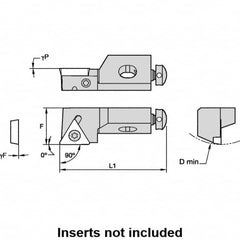 Kennametal - Series Screw-On, Left Hand, STGP Toolholder Compatibility, TP.. Insert Compatibility, Indexable Turning Cartridge - Screw Holding Method, 50mm OAL x 10mm OAW x 14.75mm OAH - Americas Industrial Supply