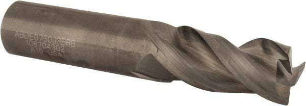 Kennametal - 3/4", 3 Flute, Single End, Solid Carbide, 0.03" Corner Radius End Mill - 4" OAL, 38° Helix, Right Hand Flute, 1-5/8" LOC, Right Hand Cut - Americas Industrial Supply
