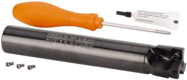 Kennametal - 1-1/2" Cut Diam, 11mm Max Depth of Cut, 1-1/4" Shank Diam,Indexable Plunge End Mill - Straight Shank, SD.T 43.. Insert Style, Through Coolant, Series Z-Axis - Americas Industrial Supply