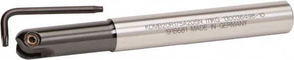 Kennametal - 25mm Cut Diam, 12.5mm Max Depth of Cut, 63/64" Shank Diam, 190mm OAL, Indexable Ball Nose End Mill - 70mm Head Length, Straight Shank, KDMB Toolholder, KDMB 25.. Insert - Americas Industrial Supply